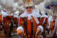 Binche festival carnival in Belgium Brussels. Belgium, carnaval of Binche. UNESCO World Heritage Parade Festival. Belgium, Walloon Municipality, province of Hainaut, village of Binche. The carnival of Binche is an event that takes place each year in the Belgian town of Binche during the Sunday, Monday, and Tuesday preceding Ash Wednesday. The carnival is the best known of several that take place in Belgium at the same time and has been proclaimed as a Masterpiece of the Oral and Intangible Heritage of Humanity listed by UNESCO. Its history dates back to approximately the 14th century.